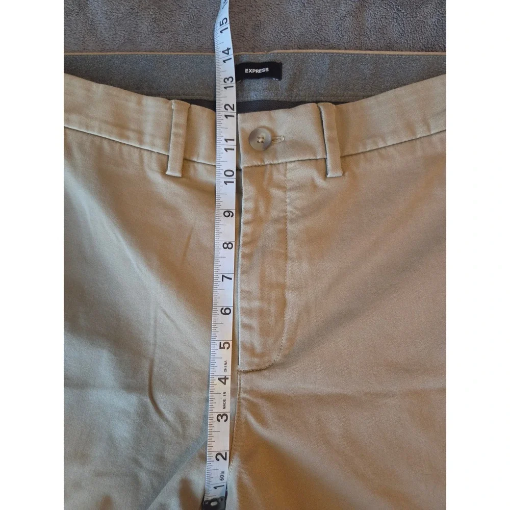 Express Men's Chino Pants Khaki Stretch Cotton 36x32